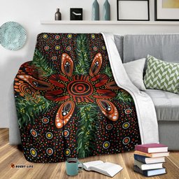 Australia Aboriginal Premium Blanket Indigenous Symbol Leaf Ver 1