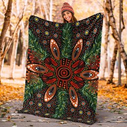 Australia Aboriginal Premium Blanket Indigenous Symbol Leaf Ver 1