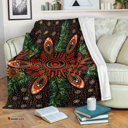 Australia Aboriginal Premium Blanket Indigenous Symbol Leaf Ver 1