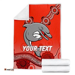Custom Personalised Dolphins Rugby Redcliffe Aboriginal Art Blanket