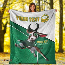Custom Personalised South Africa Rugby Premium Blanket Proudly Springboks Cartoon Bokke African Pattern 05