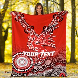 Custom Personalised Dragons Rugby Aboriginal Art Blanket