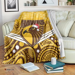 Hawthorn Football Christmas Blanket Merry Xmas Mix Aboriginal Art