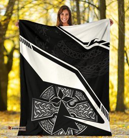 Brittany Celtic Premium Blanket Celtic Cross and Brittany Stoat Ermine