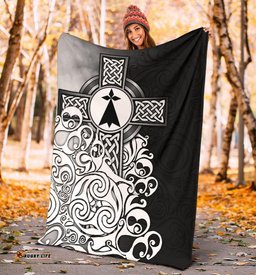Brittany Celtic Premium Blanket Bretagne Stoat Ermine With Celtic Cross