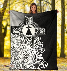 Brittany Celtic Premium Blanket Bretagne Stoat Ermine With Celtic Cross