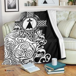 Brittany Celtic Premium Blanket Bretagne Stoat Ermine With Celtic Cross