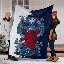 Scotland Celtic Premium Blanket Lion Rampant With Celtic Cross