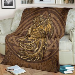 Celtic Vintage Dragon With Knot Premium Blanket