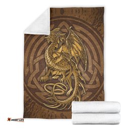 Celtic Vintage Dragon With Knot Premium Blanket
