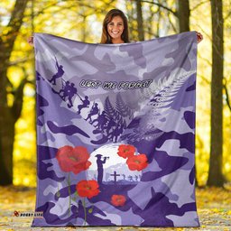New Zealand ANZAC Fern And Camouflage Premium Blanket
