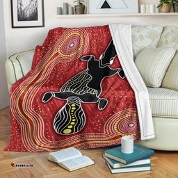 Australia Aboriginal Premium Blanket Indigenous Platypus Ver 4