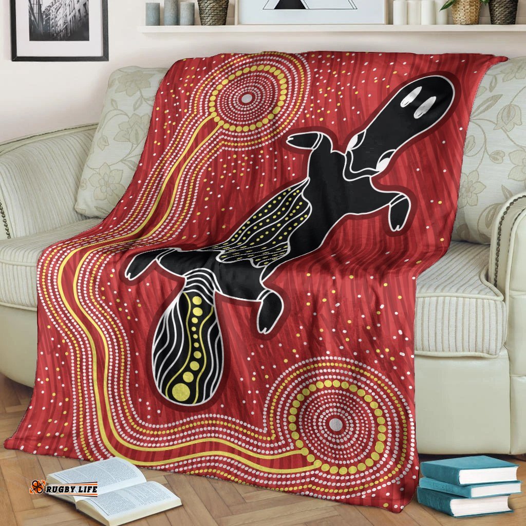 Australia Aboriginal Premium Blanket Indigenous Platypus Ver 4