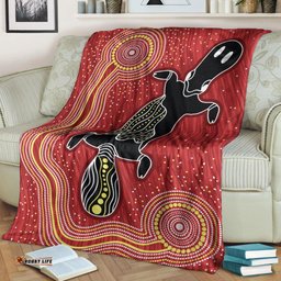 Australia Aboriginal Premium Blanket Indigenous Platypus Ver 4