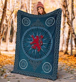 Scotland Celtic Premium Blanket Celtic Compass With Scottish Lion
