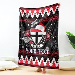 Custom St Kilda Saints Football Blanket Christmas Vibe