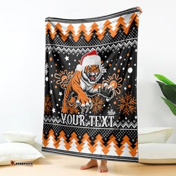Custom Tigers Rugby Blanket Chirstmas Vibe