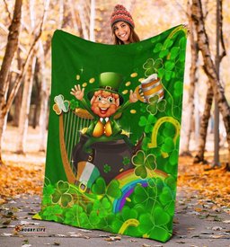 Ireland Celtic Premium Blanket Happy Leprechaun