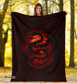 Wales Celtic Premium Blanket Fury Celtic Dragon With Knot