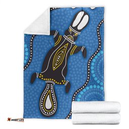 Australia Aboriginal Premium Blanket Indigenous Platypus Ver 2