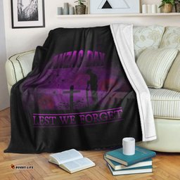 ANZAC Day Remember Australia and New Zealand Purple Premium Blanket