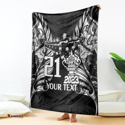 Custom New Zealand Rugby Blanket Black Haka Dance With NZ Champions History