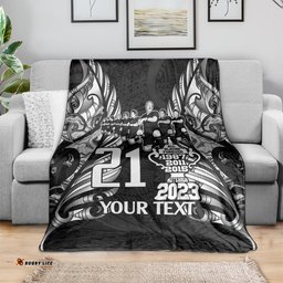 Custom New Zealand Rugby Blanket Black Haka Dance With NZ Champions History