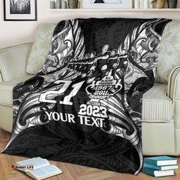 Custom New Zealand Rugby Blanket Black Haka Dance With NZ Champions History