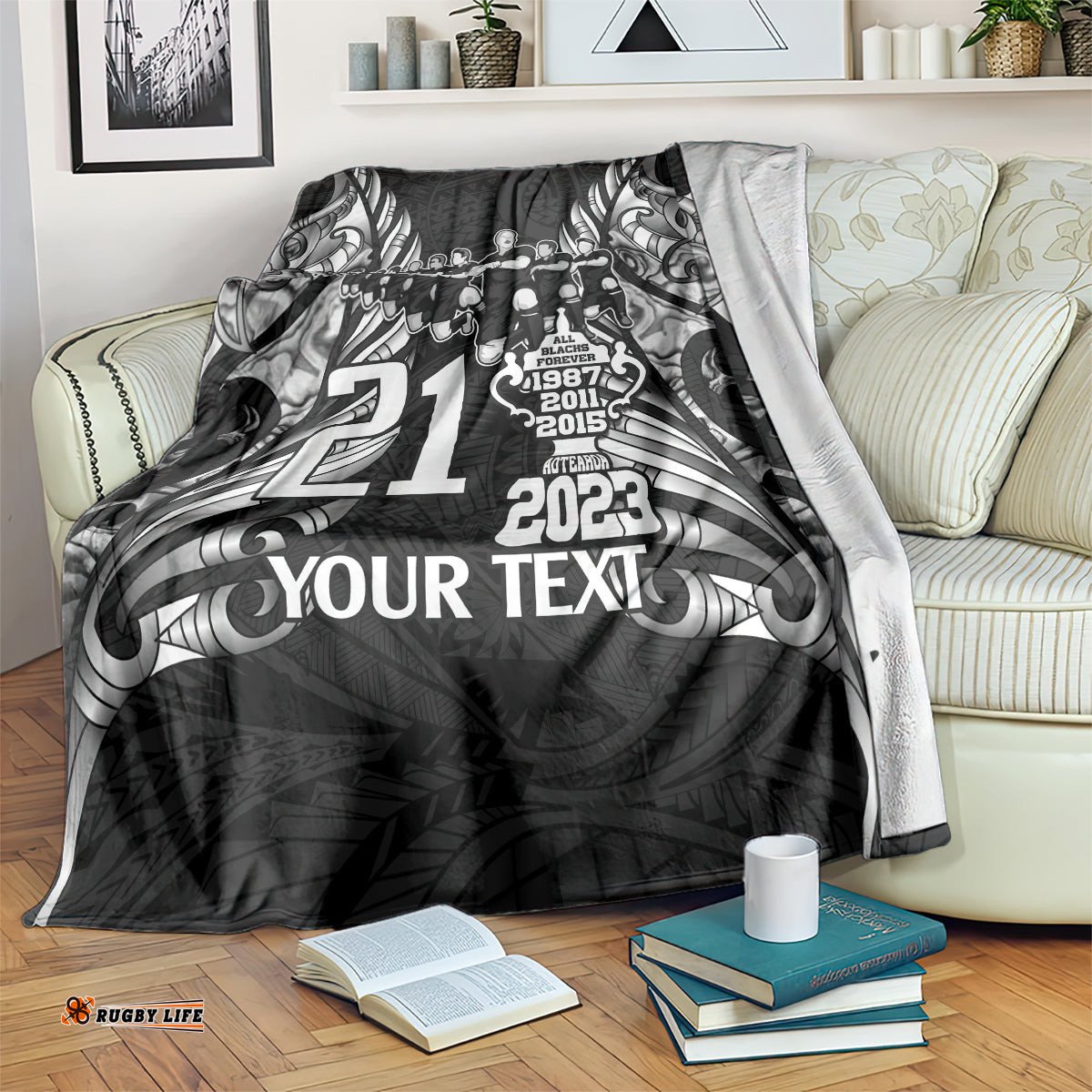 Custom New Zealand Rugby Blanket Black Haka Dance With NZ Champions History