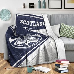 Scotland Rugby Premium Blanket Celtic Scottish Rugby Ball Thistle Ver