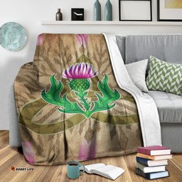 Scottish Premium Blanket Thistle Flowers Celtic Knot Vintage Style