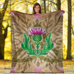 Scottish Premium Blanket Thistle Flowers Celtic Knot Vintage Style