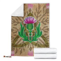 Scottish Premium Blanket Thistle Flowers Celtic Knot Vintage Style