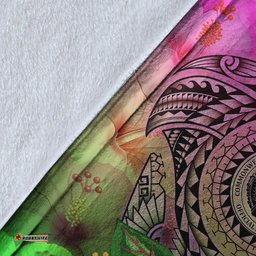 CNMI Polynesian Premium Blanket Manta Ray Tropical Flowers