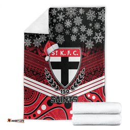 St Kilda Football Christmas Blanket Merry Xmas Mix Aboriginal Art 07