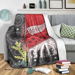 Custom Australia Indigenous and New Zealand Maori ANZAC Red Premium Blanket