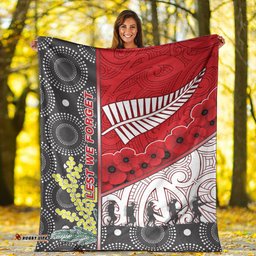 Custom Australia Indigenous and New Zealand Maori ANZAC Red Premium Blanket