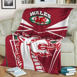 Wales Rugby Blanket Celtic Welsh Dragon With Triskelion