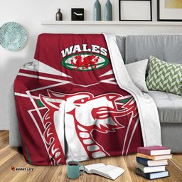 Wales Rugby Blanket Celtic Welsh Dragon With Triskelion