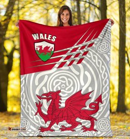 Wales Premium Blanket Welsh Cymru With Celtic Patterns