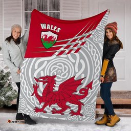 Wales Premium Blanket Welsh Cymru With Celtic Patterns
