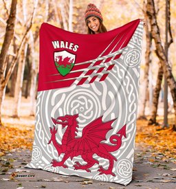 Wales Premium Blanket Welsh Cymru With Celtic Patterns