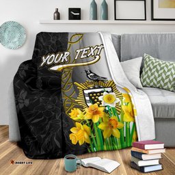 Cornwall Celtic Custom Personalised Premium Blanket Daffodil With Seal