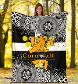 Celtic Cornwall Premium Blanket Cornwall Flag With Celtic Triskelion