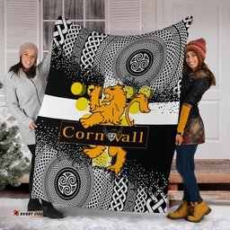 Celtic Cornwall Premium Blanket Cornwall Flag With Celtic Triskelion