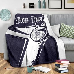 Custom Text Scotland Rugby Personalised Premium Blanket Scottish Rugby