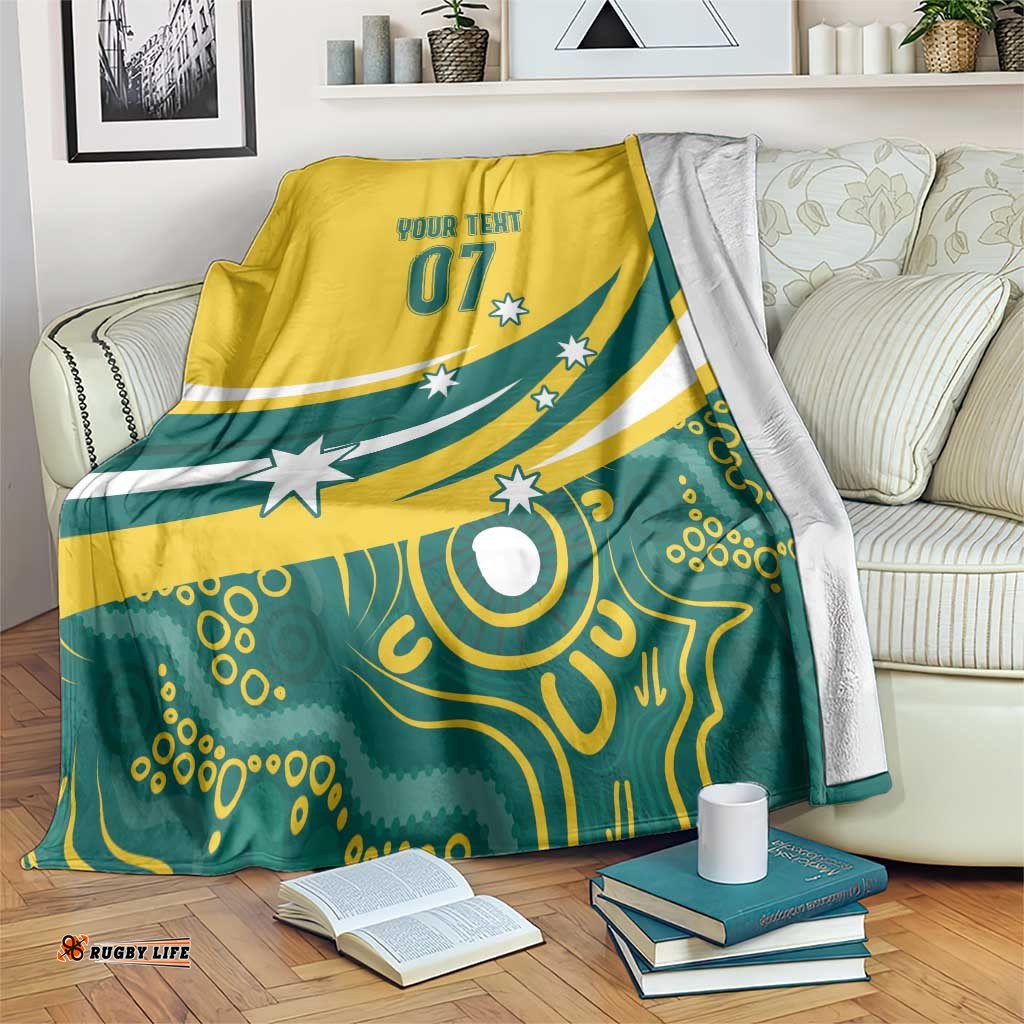 Australia 2024 Olympics Custom Blanket Rise of the Roos Aboriginal Style