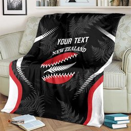 Custom New Zealand Silver Fern Softball Blanket Go Aotearoa