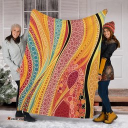 Australia Aboriginal Blanket - Indigenous Aboriginal Art Dot Color Blanket