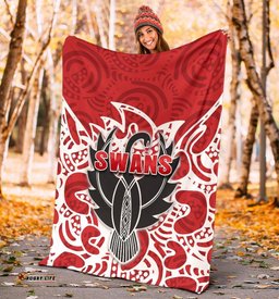 Sydney Premium Blanket Simple Indigenous Swans